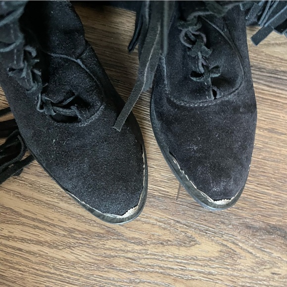 Spell Gypsy Black Witch Mimi Fringe Over the Knee Boots Size 7 US​ - Picture 5 of 10